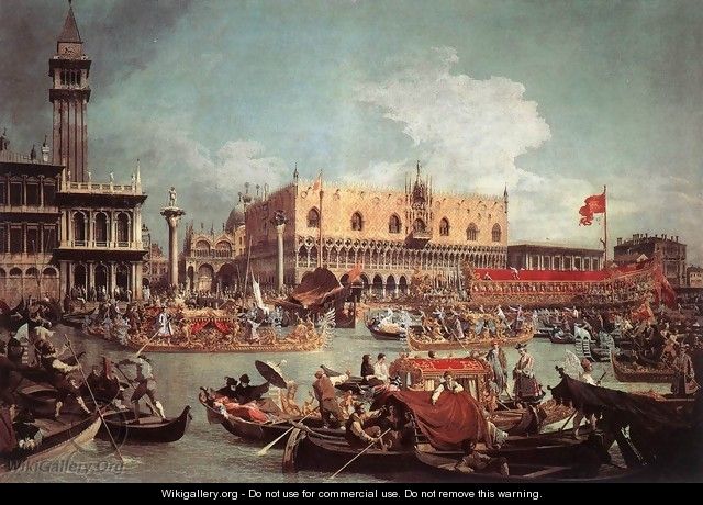 The Bucintoro Returning To The Molo On Ascension Day - (Giovanni Antonio Canal) Canaletto