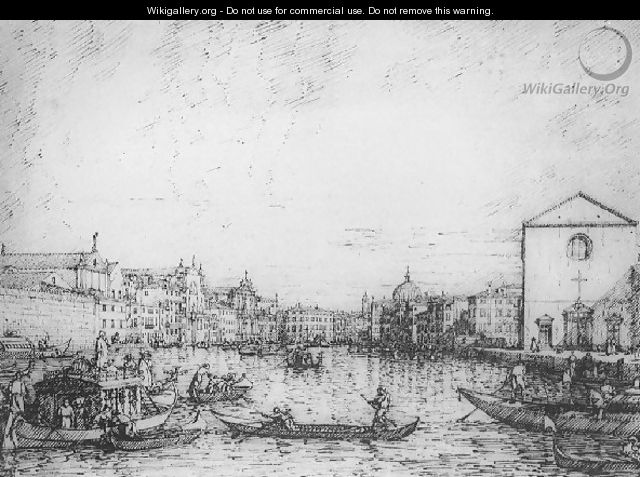 Grand Canal Looking North East From Santa Croce To San Geremia - (Giovanni Antonio Canal) Canaletto