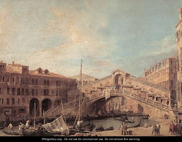 Grand Canal The Rialto Bridge From The South - (Giovanni Antonio Canal) Canaletto