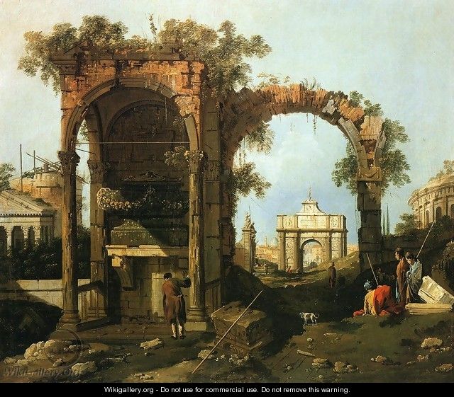 Capriccio Ruins and Classic Buildings 1730s - (Giovanni Antonio Canal) Canaletto