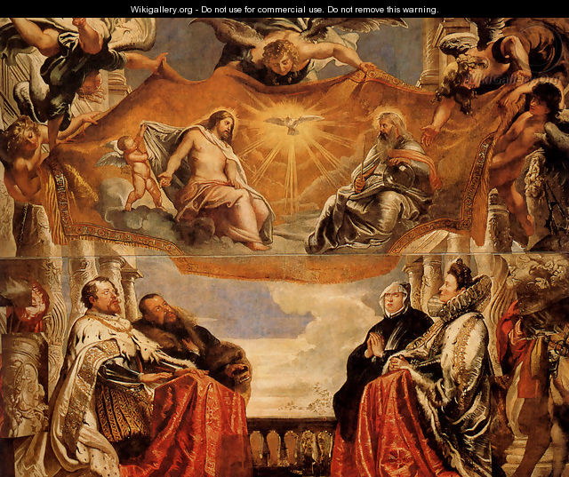 The Trinity Adored By The Duke Of Mantua And His Family - Peter Paul Rubens