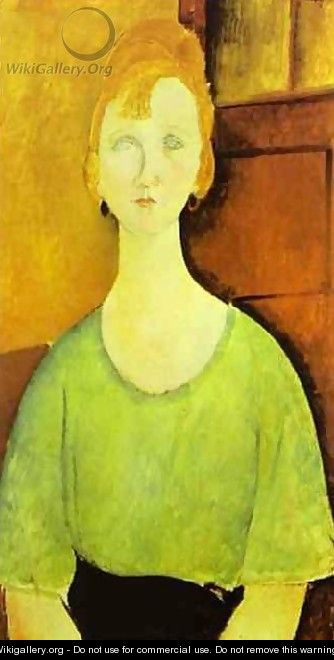 Girl In A Green Blouse - Amedeo Modigliani