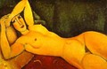 Reclining Nude With Left Arm Resting On Forehead - Amedeo Modigliani
