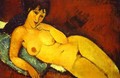 Nude On A Blue Cushion - Amedeo Modigliani