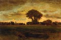 Sunset On A Meadow - George Inness