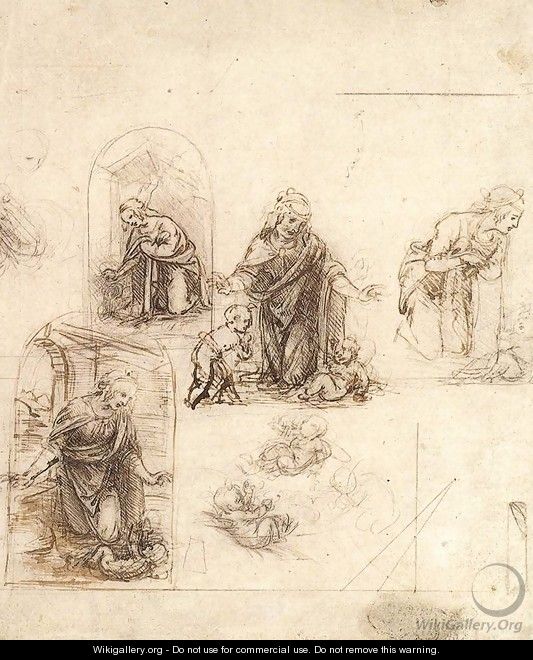 Studies For A Nativity - Leonardo Da Vinci