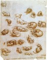 Study Sheet With Cats Dragon And Other Animals - Leonardo Da Vinci