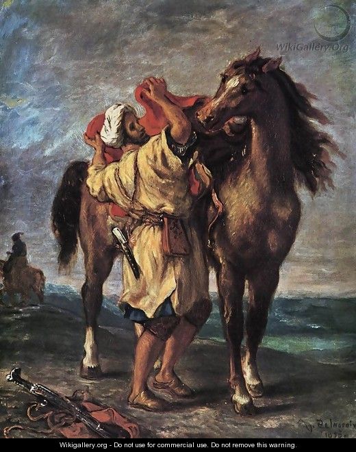 Marocan And His Horse - Eugene Delacroix