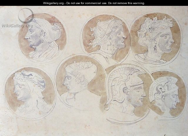 Studies Of Antique Medallions - Eugene Delacroix