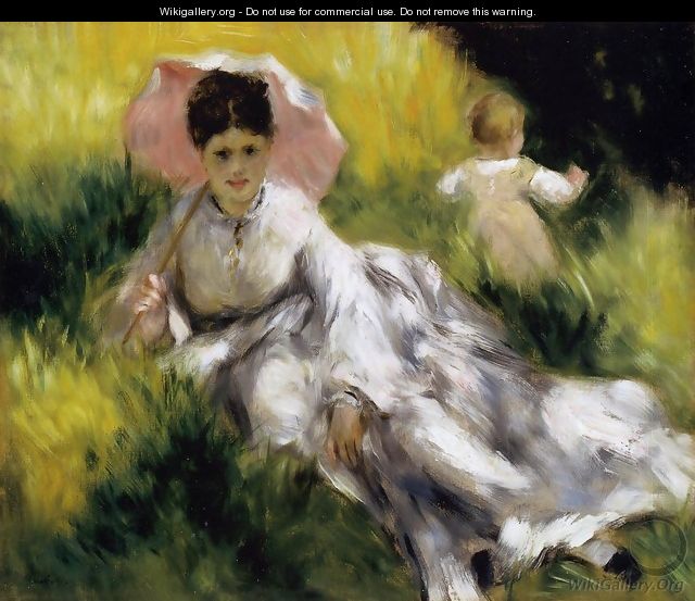 Woman With Parasol - Pierre Auguste Renoir