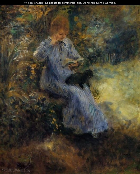 Woman With A Black Dog - Pierre Auguste Renoir