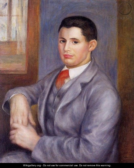 Young Man In A Red Tie - Pierre Auguste Renoir