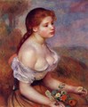 Young Girl With Daisies - Pierre Auguste Renoir