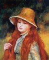 Young Girl In A Straw Hat - Pierre Auguste Renoir