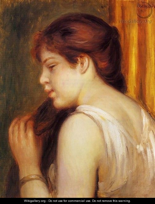 Young Girl Combing Her Hair - Pierre Auguste Renoir