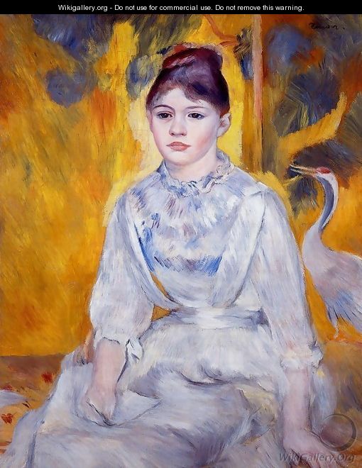 Young Woman With Crane - Pierre Auguste Renoir