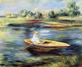 Young Woman Seated In A Rowboat - Pierre Auguste Renoir