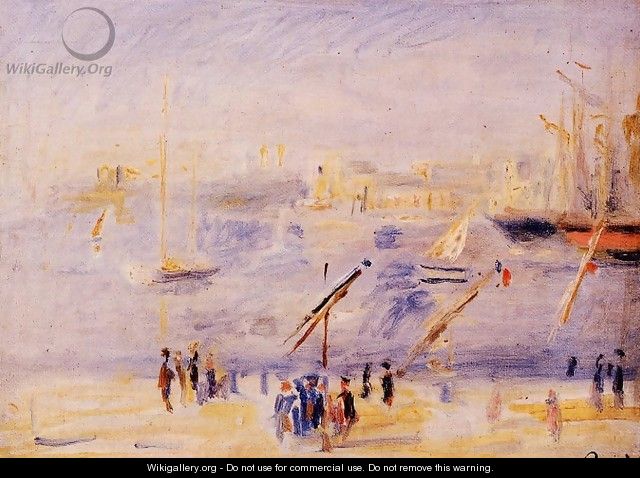 The Old Port Of Marseille People And Boats - Pierre Auguste Renoir