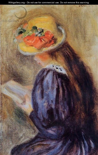 The Little Reader Aka Little Girl In Blue - Pierre Auguste Renoir