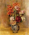 Vase Of Gladiolas And Roses - Pierre Auguste Renoir