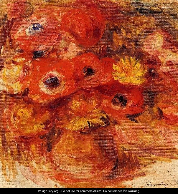 Vase Of Anemones - Pierre Auguste Renoir