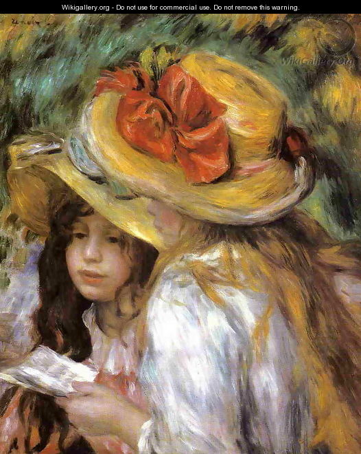 Two Young Girls Reading - Pierre Auguste Renoir