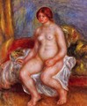 Nude Woman On Gree Cushions - Pierre Auguste Renoir