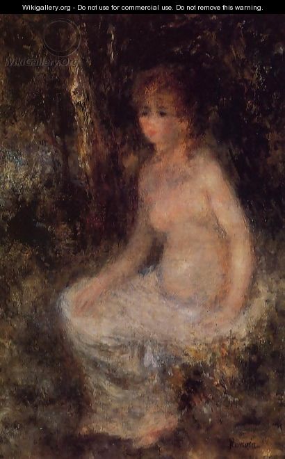 Nude Sitting In The Forest - Pierre Auguste Renoir