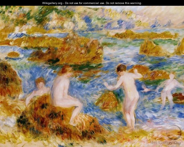 Nude Boys On The Rocks At Guernsey - Pierre Auguste Renoir