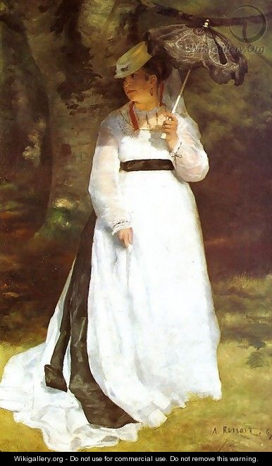Portrait Of Lise With Umbrella - Pierre Auguste Renoir