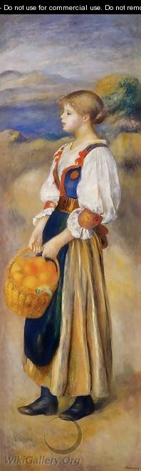 Girl With A Basket Of Oranges - Pierre Auguste Renoir