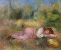 Girl Streched Out On The Grass - Pierre Auguste Renoir
