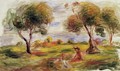 Landscape With Figures At Cagnes - Pierre Auguste Renoir