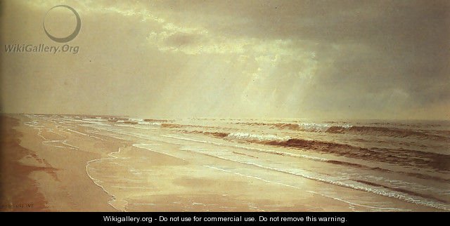 Beach With Sun Drawing Water 1872 - William Trost Richards