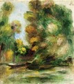 Banks Of The River A Boat - Pierre Auguste Renoir