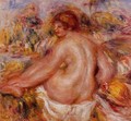 After Bathing Seated Female Nude - Pierre Auguste Renoir