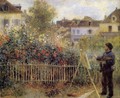 Claude Monet Painting In His Garden At Argenteuil - Pierre Auguste Renoir