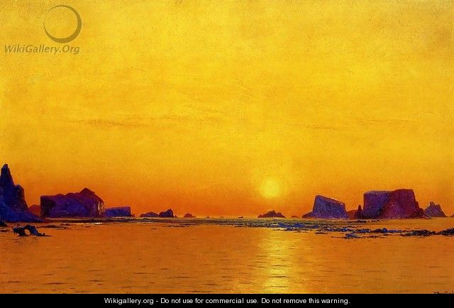 Ice Floes Under The Midnight Sun - William Bradford