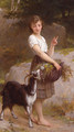 Young Girl With Goat & Flowers - Emile Munier