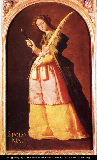 St. Apolonia, Oil on canvas, 113 x 66 cm, Musée du Louvre, Paris - Francisco De Zurbaran