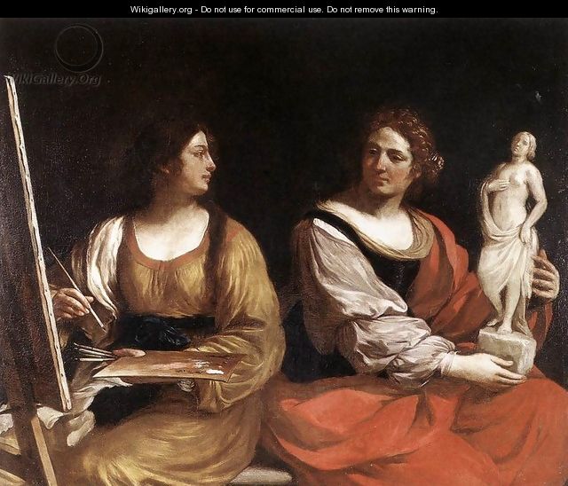 Allegory Of Painting And Sculpture 1637 - Giovanni Francesco Guercino (BARBIERI)