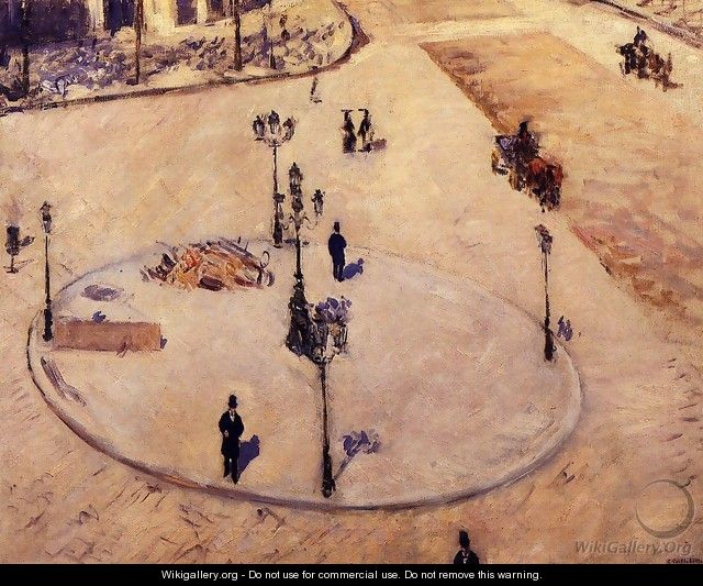 A Traffic Island Boulevard Haussmann - Gustave Caillebotte