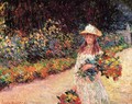 Young Girl In The Garden At Giverny - Claude Oscar Monet