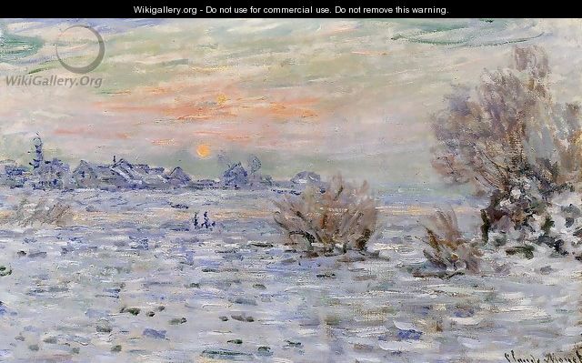 Winter On The Seine Lavacourt - Claude Oscar Monet