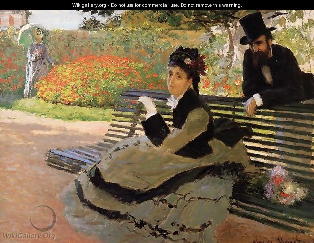 The Beach Aka Camille Monet On A Garden Bench - Claude Oscar Monet