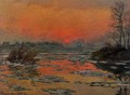 Sunset On The Seine In Winter - Claude Oscar Monet