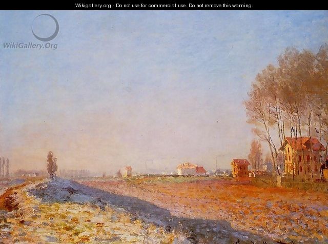 The Plain Of Colombes White Frost - Claude Oscar Monet