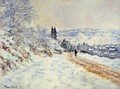 The Road To Vetheuil Snow Effect - Claude Oscar Monet