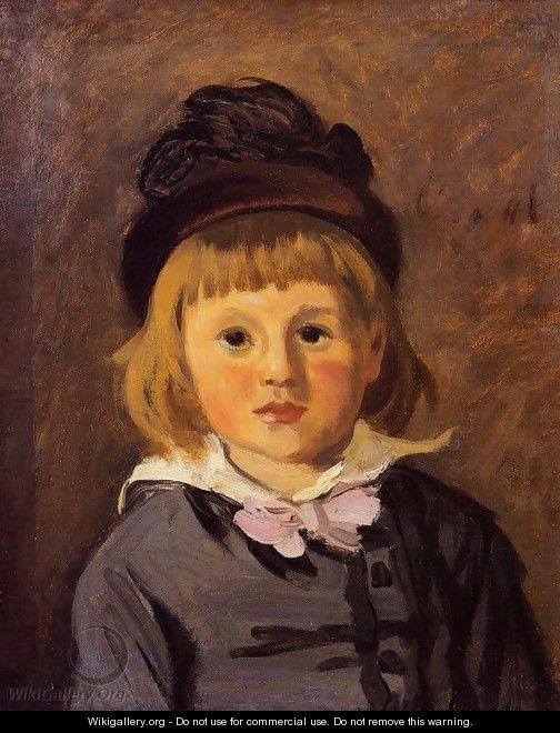 Portrait Of Jean Monet Wearing A Hat With A Pompom - Claude Oscar Monet