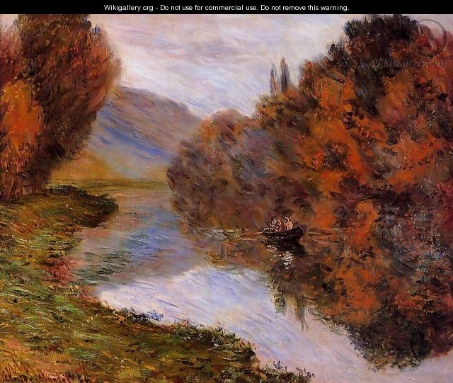 Rowboat On The Seine At Jeufosse - Claude Oscar Monet